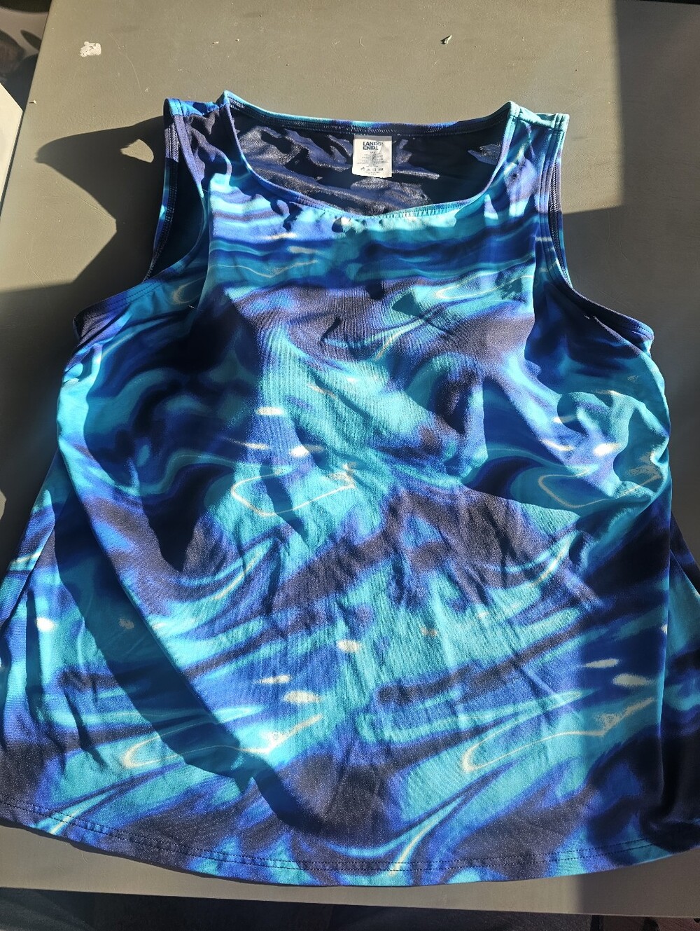 Womens Lands End Modest Tank Swim Top Sz 16w